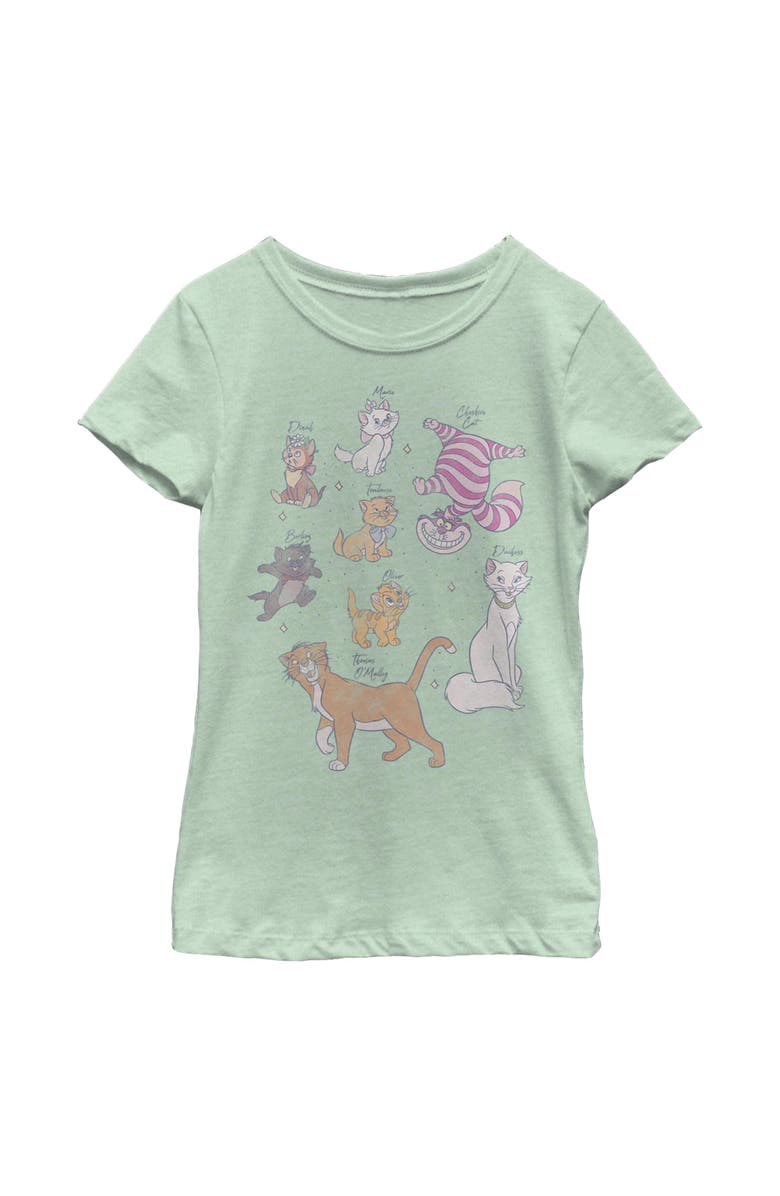 Disney Girl's Disney Adorable Classic Kitties  Graphic T-Shirt, Main, color, Mint