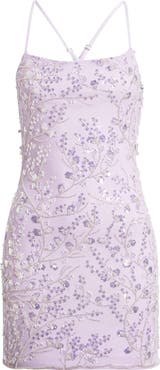 Jump Apparel Beaded Floral Cocktail Minidress