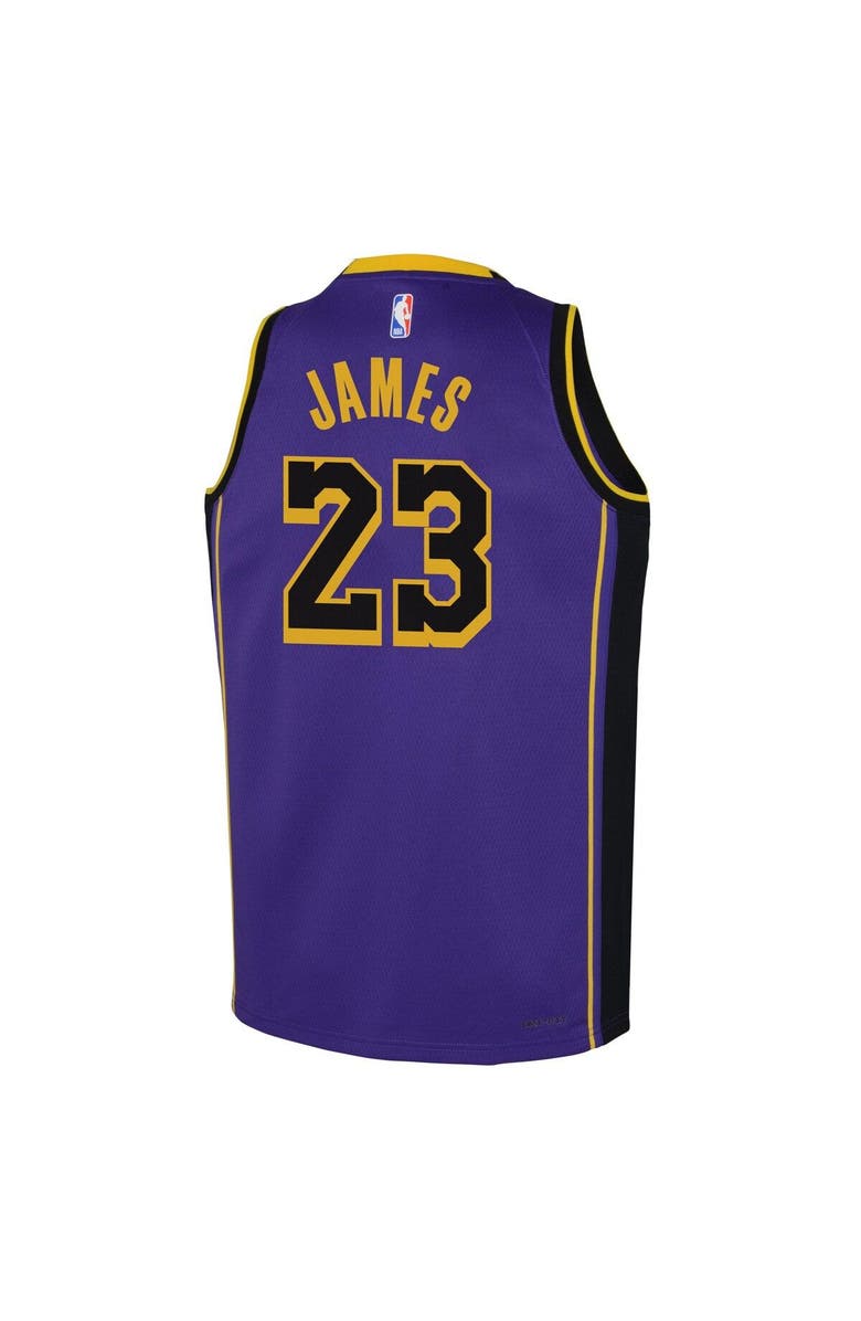 Jordan Brand Youth Jordan Brand LeBron James Purple Los Angeles Lakers Swingman Jersey - Statement Edition, Alternate, color, 