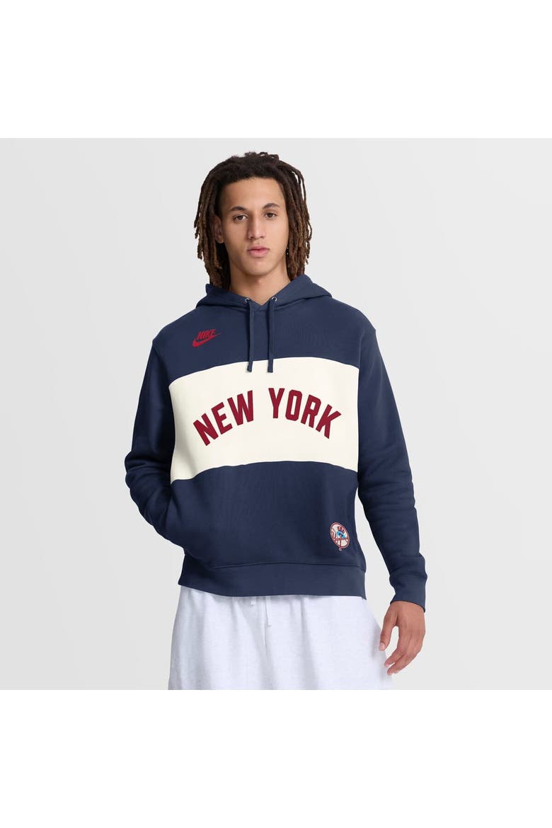 Men's Nike Navy New York Yankees 1927 Cooperstown Collection Legacy Color-Block Hoodie, Main, color, Navy