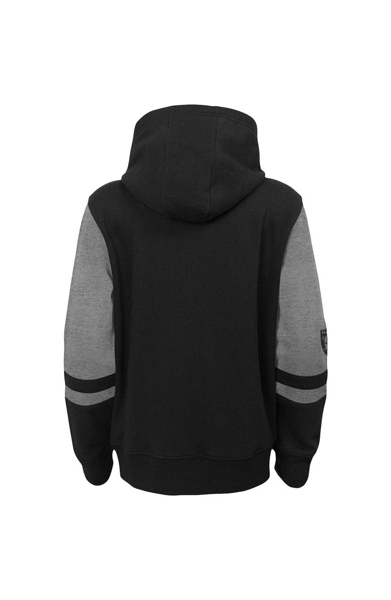 Outerstuff Youth Black Las Vegas Raiders Colorblock Full-Zip Hoodie, Alternate, color, Black