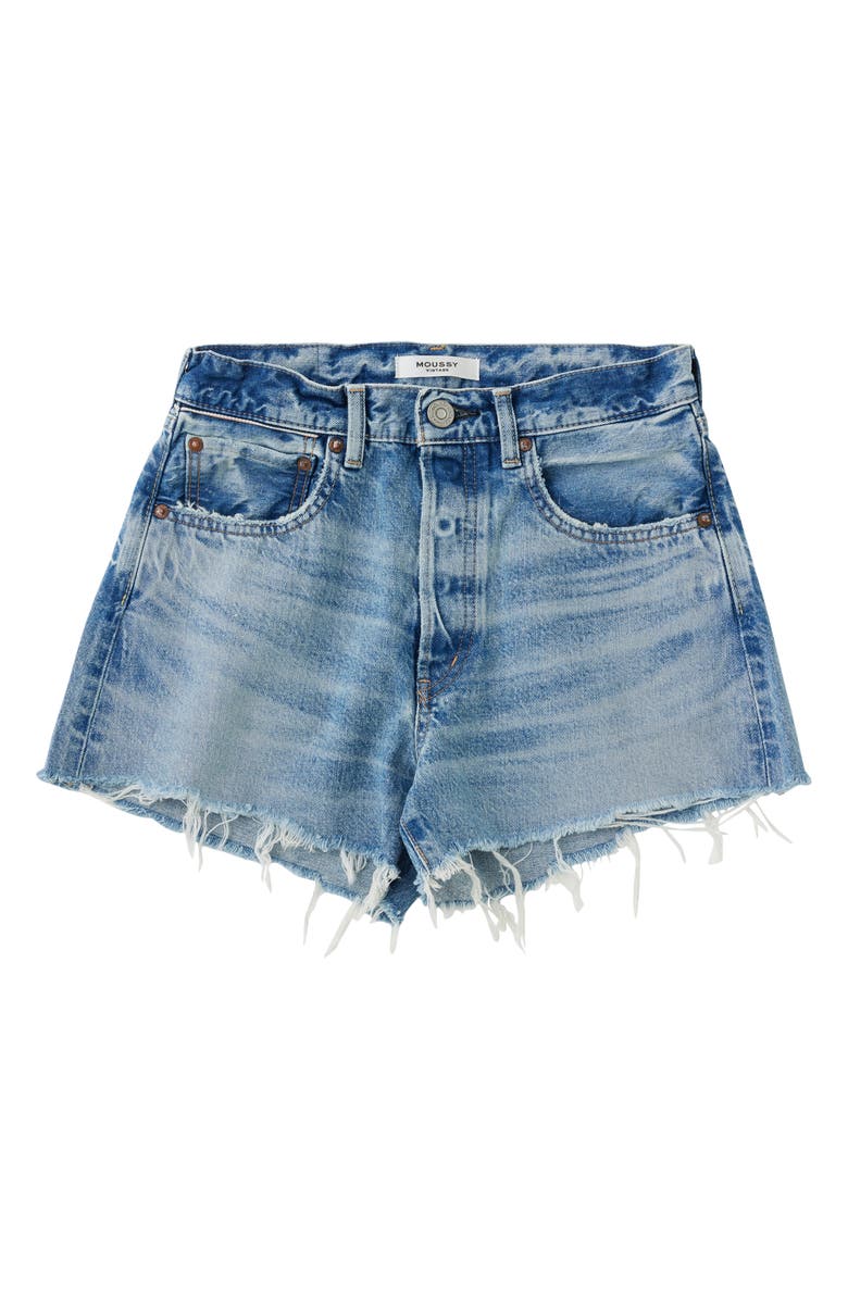 MOUSSY VINTAGE Fairlawn High Waist Cutoff Denim Shorts, Alternate, color,