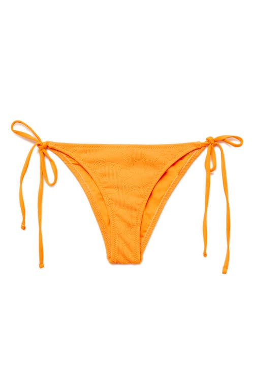Mango Floral Embroidered Bikini Bottoms In Orange