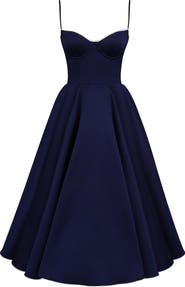HOUSE OF CB Mademoiselle Sleeveless Satin Tulle Midi Dress