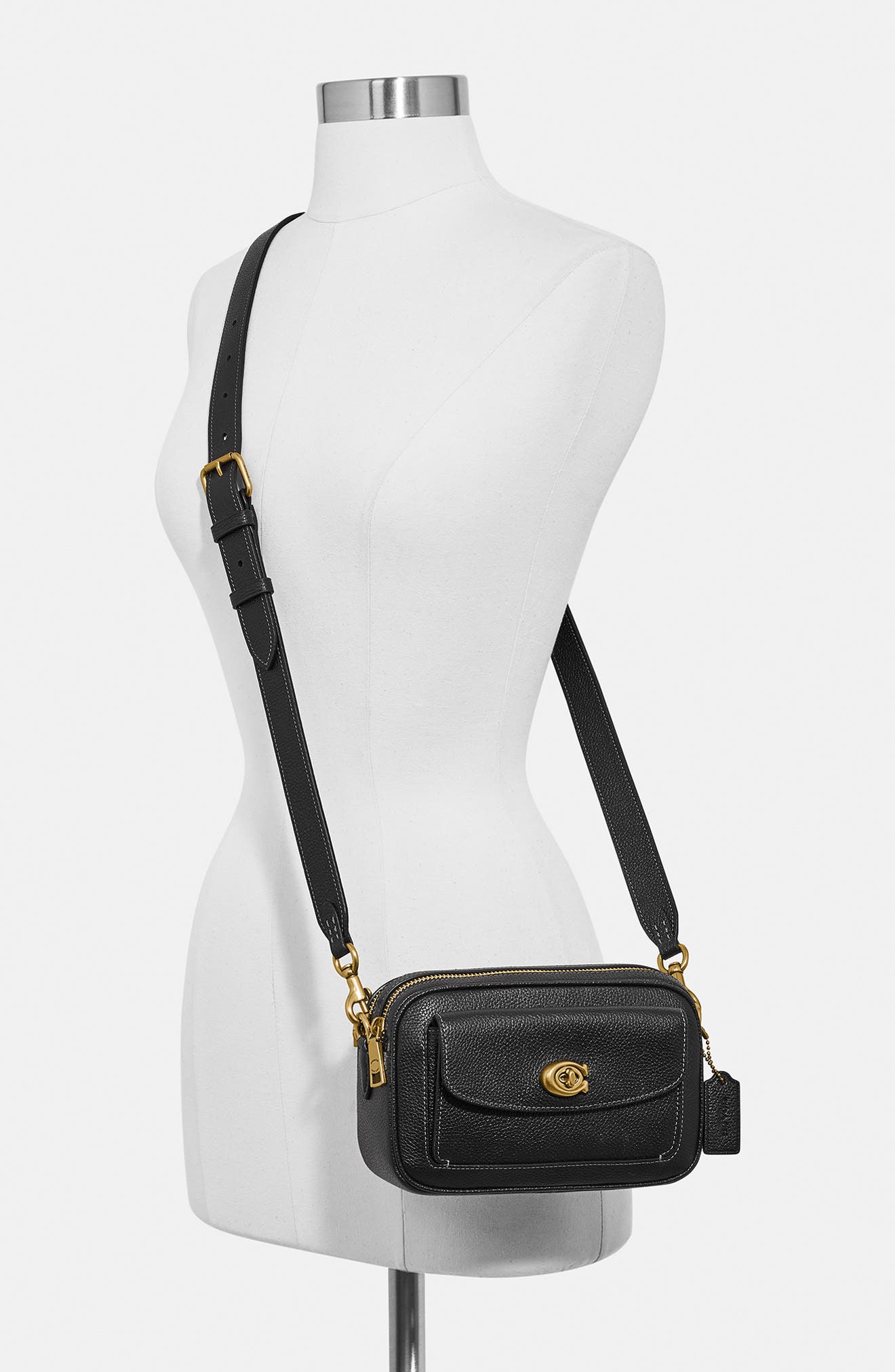 COACH Willow Pebbled Leather Crossbody Camera Bag, Alternate, color, 