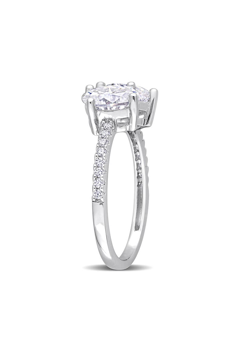 Oval Cut & Heart Cut Moissanite Open Ring, Alternate, color, WHITE