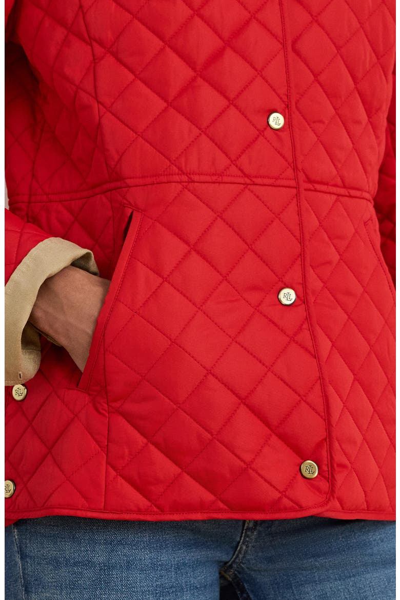 Diamond Quilted Jacket, Alternate, color, RED