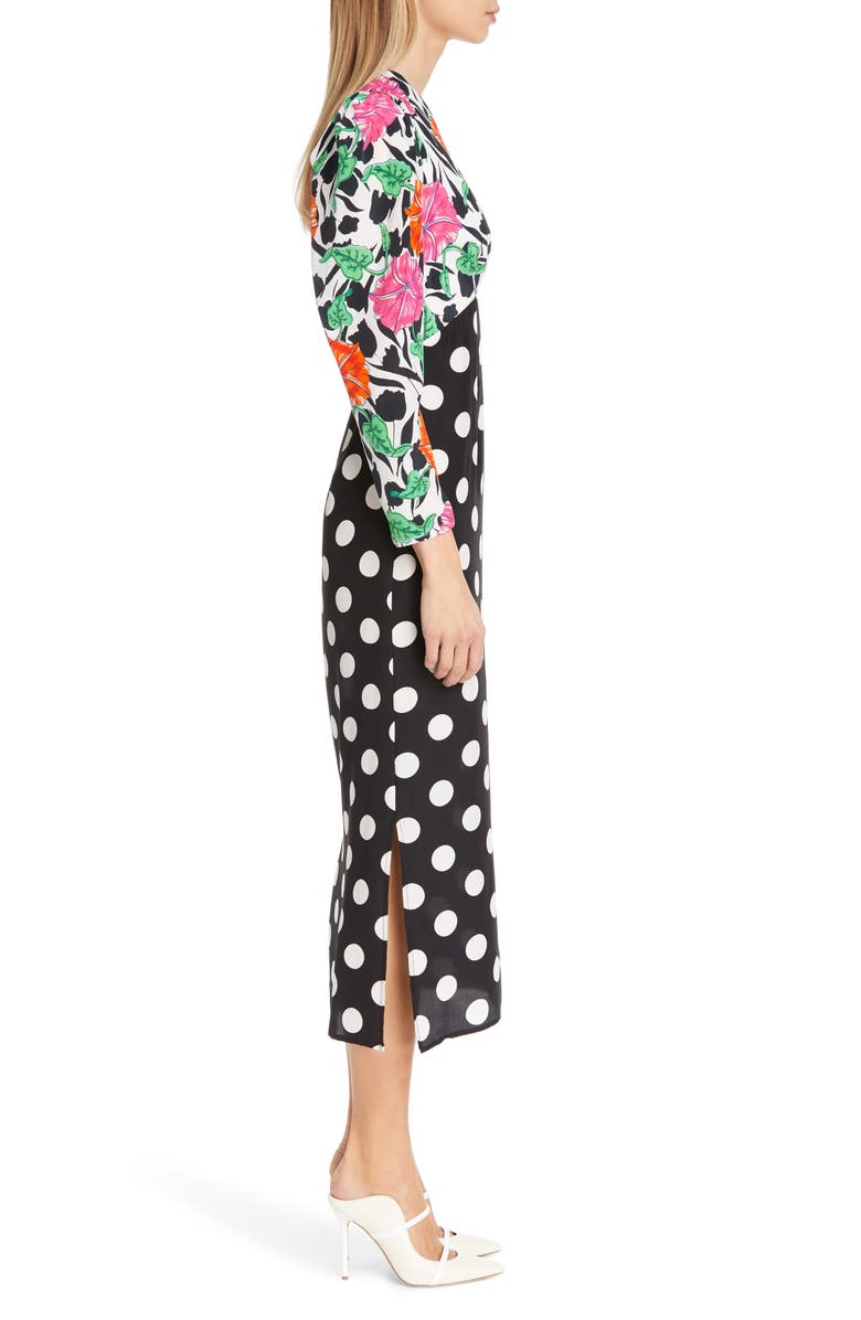 RIXO Gretal Floral & Polka Dot Print Dress, Alternate, color, 