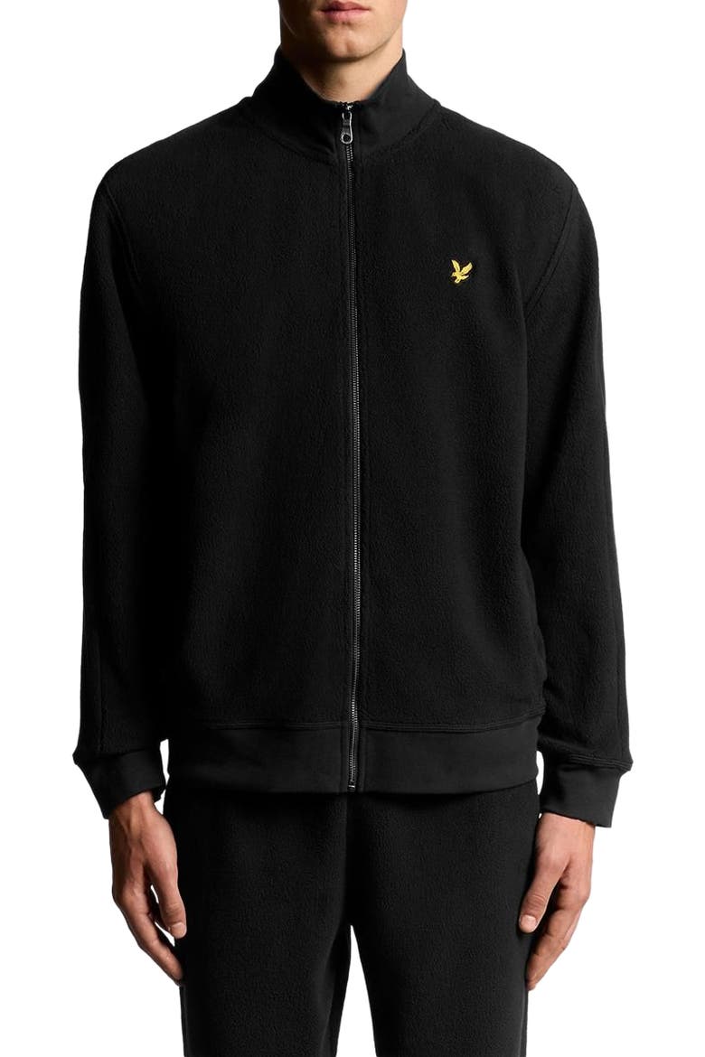 Long Sleeve Polar Fleece Track Jacket, Alternate, color, Jet Black