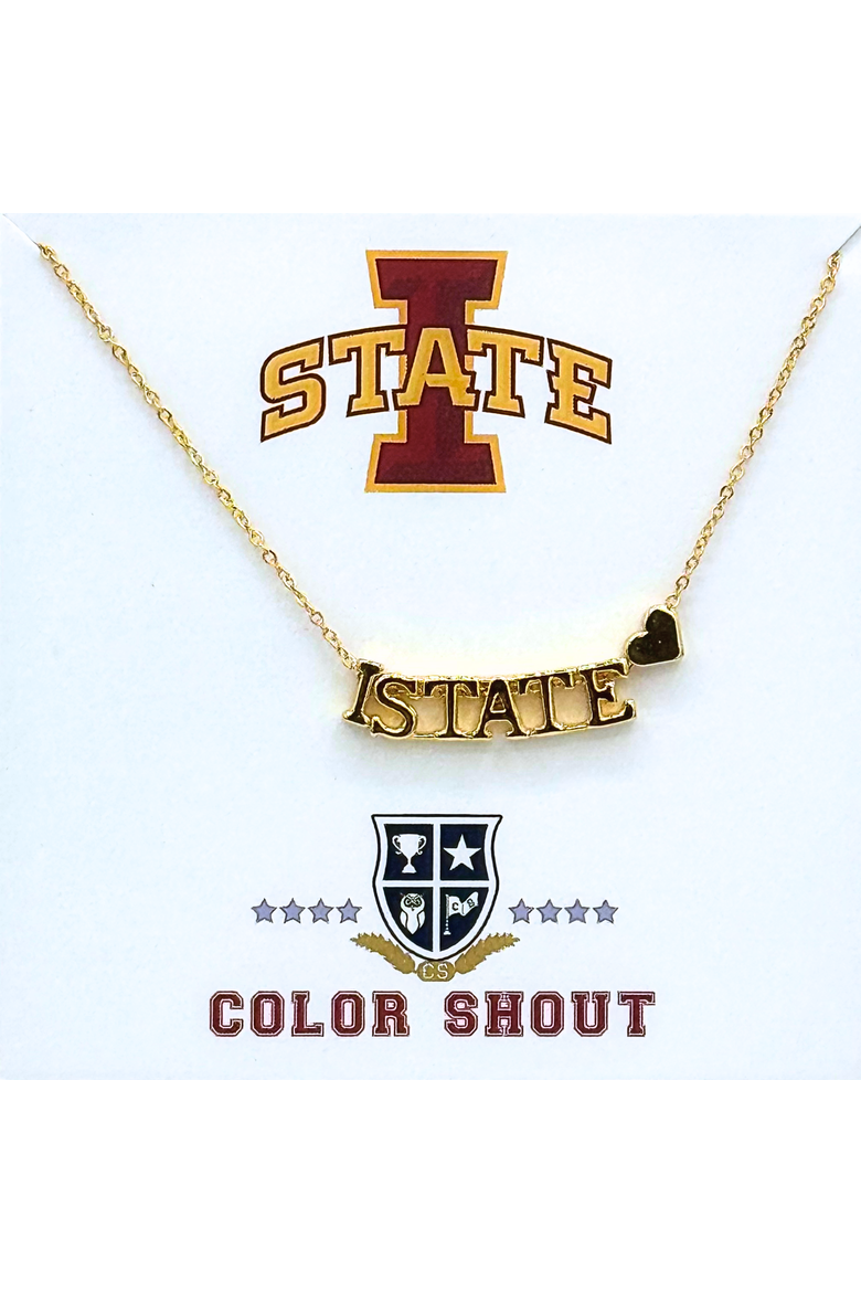 Iowa State UniversityGold Heart Necklace, Main, color, Yellow Gold