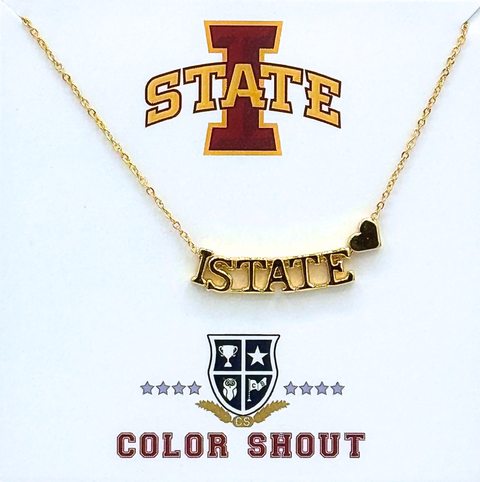 Iowa State UniversityGold Heart Necklace