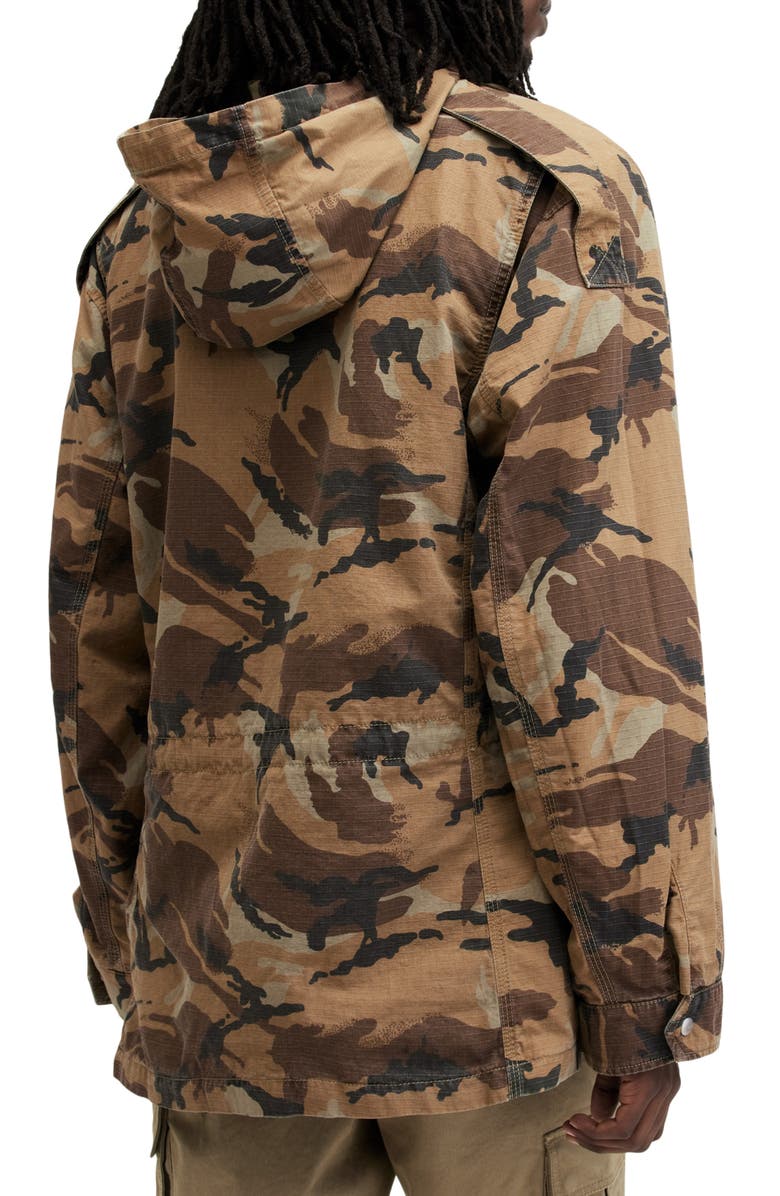 AllSaints Remo Hooded Jacket, Alternate, color, Brown