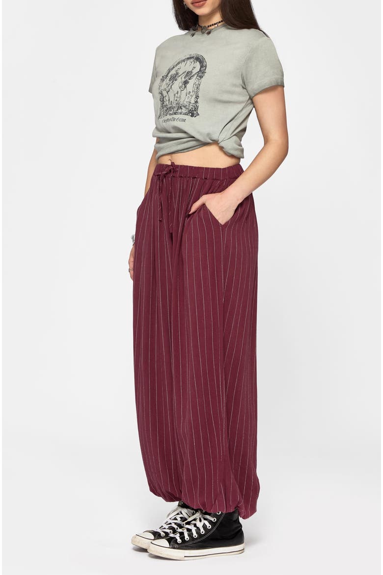Rue Stripe Voile Extreme Balloon Trouser, Alternate, color, Black