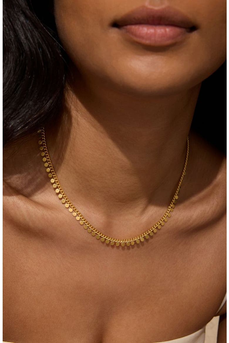 Shine a Light Coin Chain Necklace, Alternate, color, Gold