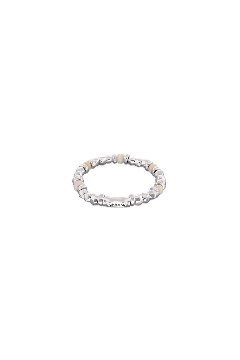 Bracelet with Murano Glass Marfil Beads, Alternate, color, Silver