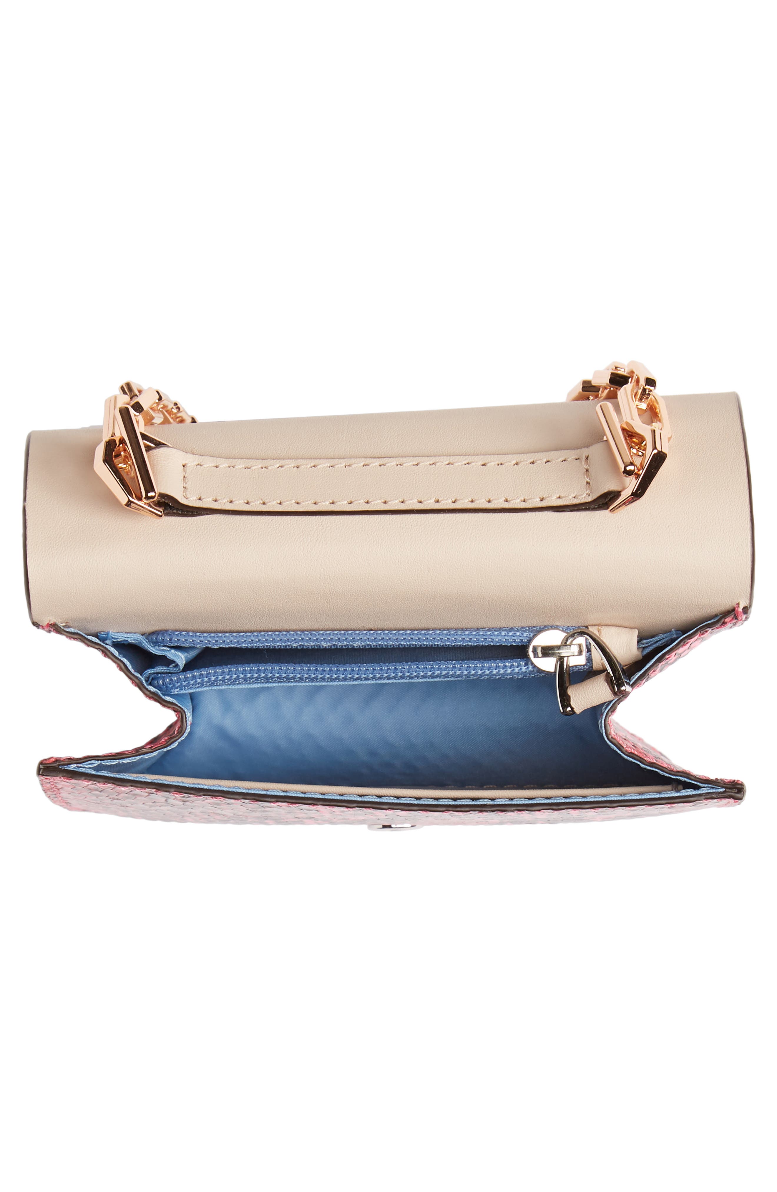 the VOLON PO Pocket Embossed Leather Wallet on a Chain, Alternate, color, 