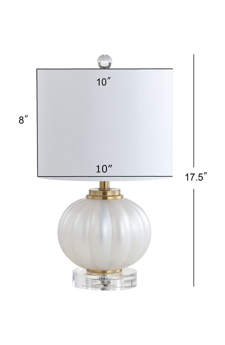 JONATHAN Y Pearl Glass/Crystal LED Table Lamp, Alternate, color, White