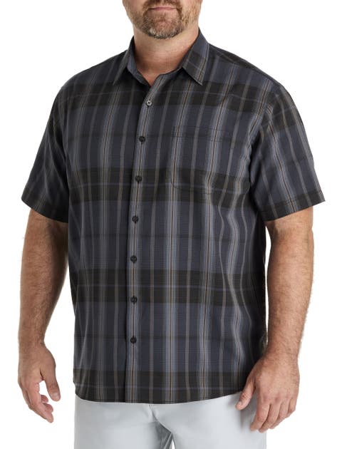 Big & Tall Microfiber Striped Sport Shirt