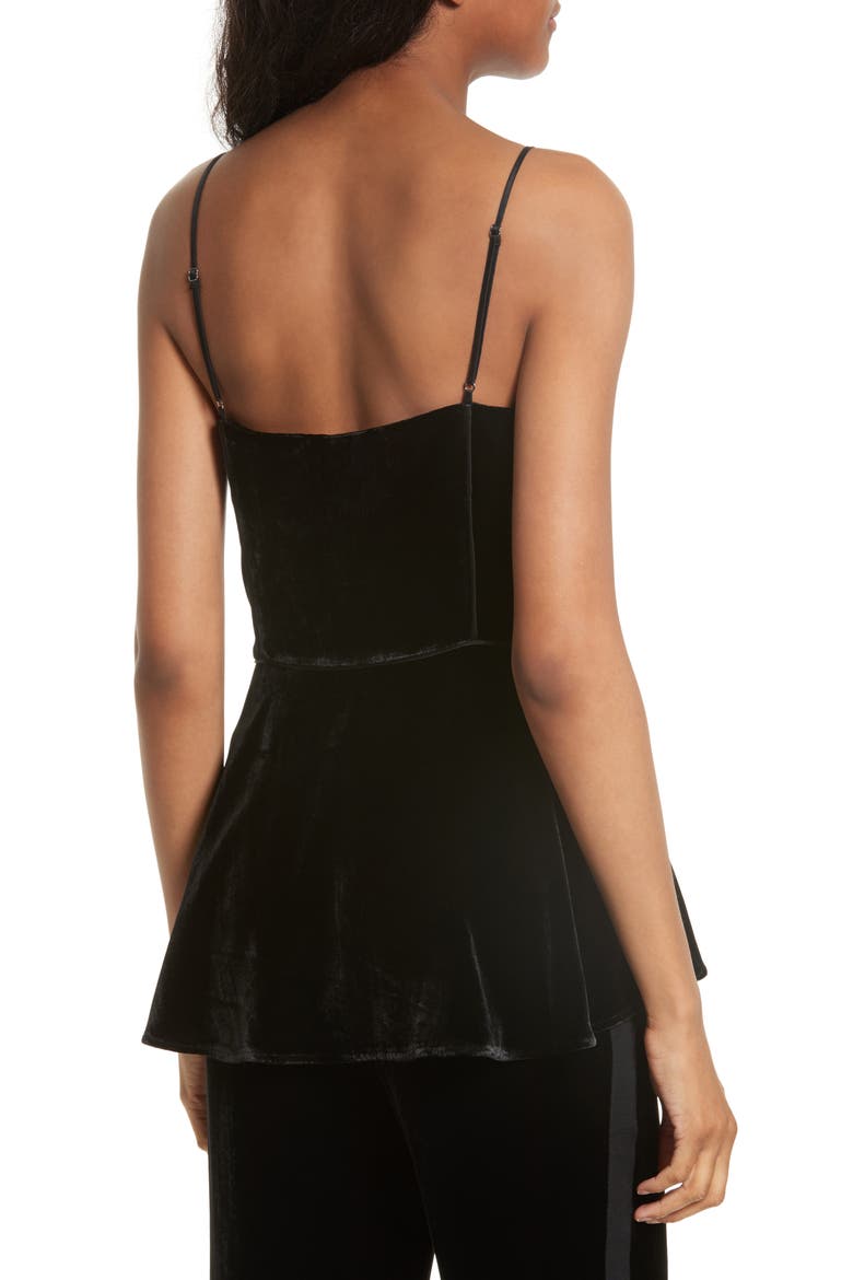 Sebastian Velvet Bustier Camisole, Alternate, color, BLACK