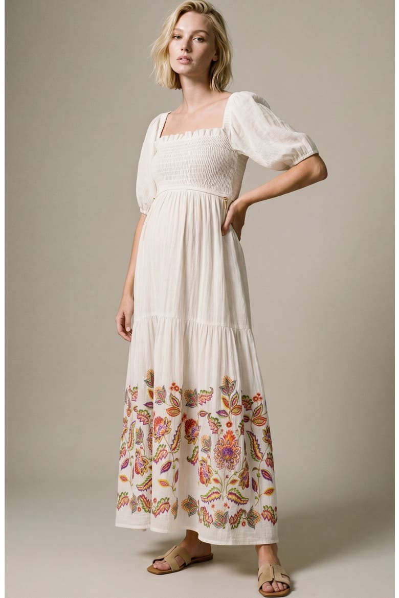 Maternity and Nursing Behemian style Smock Long Dress Mila, Main, color, Multicolor