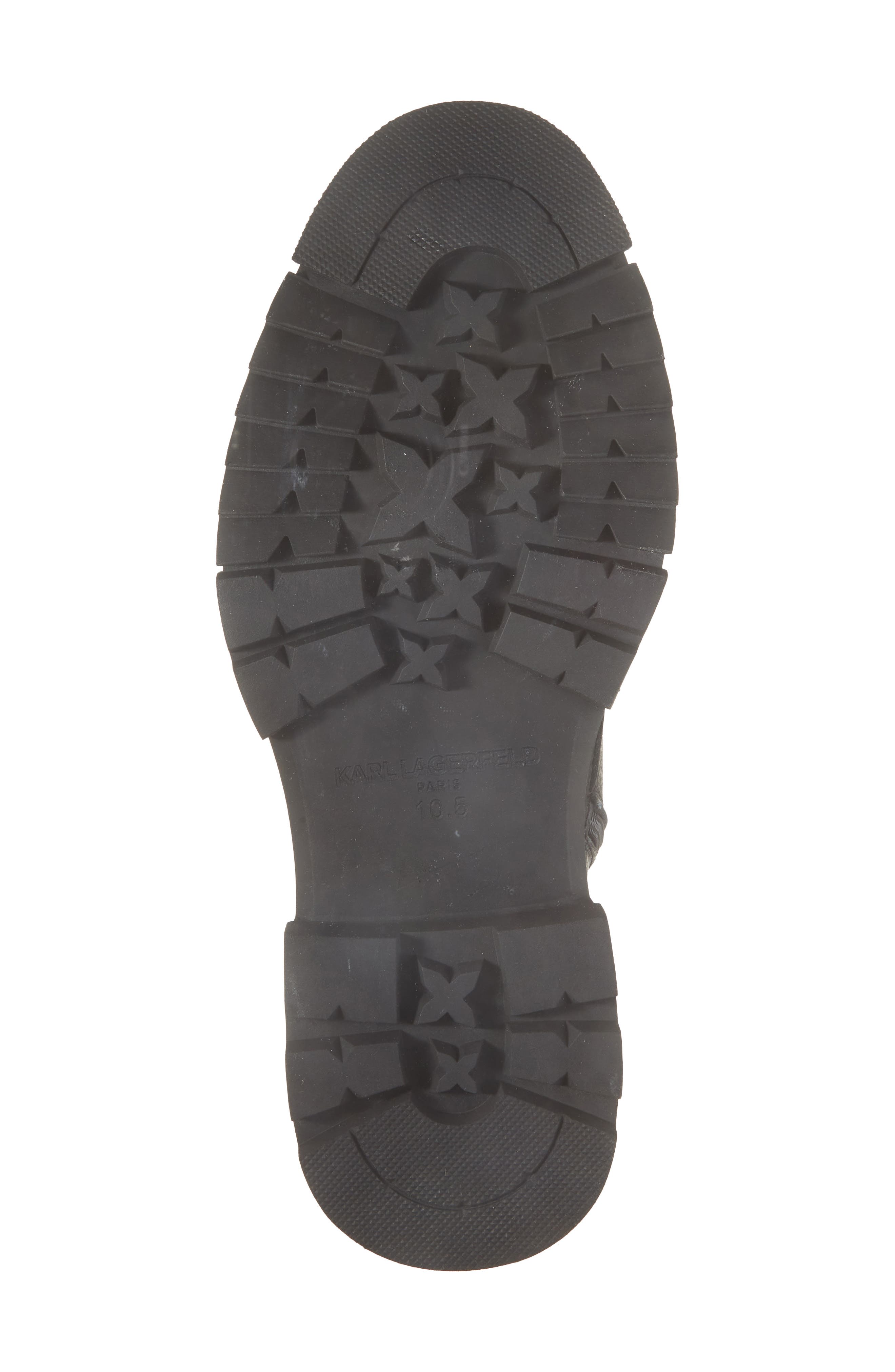 KARL LAGERFELD PARIS Apron Toe Combat Boot, Alternate, color, Black