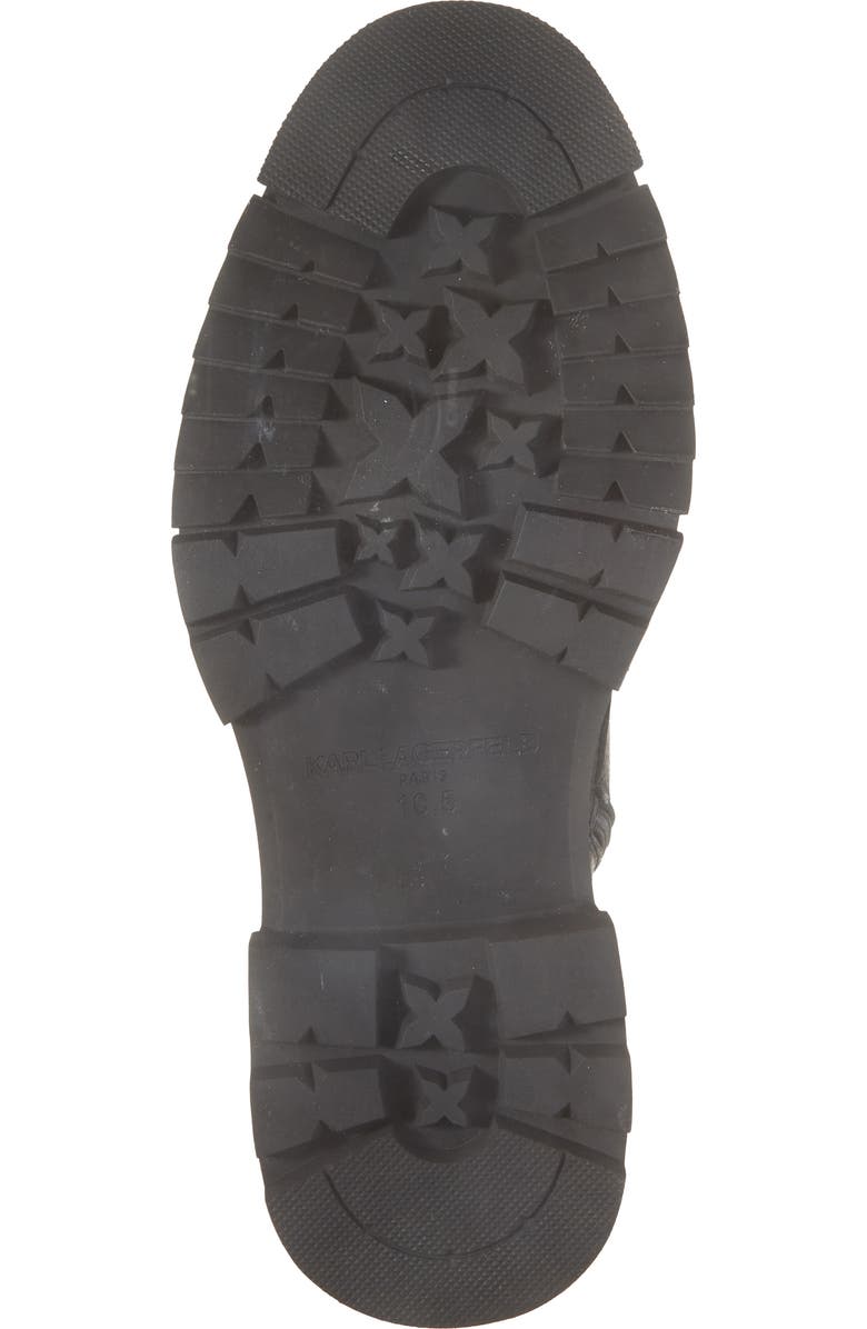 KARL LAGERFELD PARIS Apron Toe Combat Boot, Alternate, color, Black