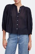 Madewell Shirred Voile Button-Up Top