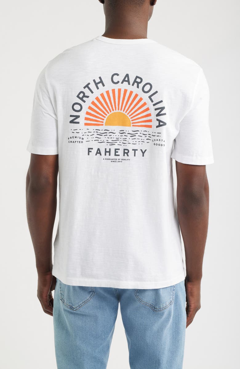 Faherty North Carolina Sunwashed Pocket T-Shirt, Alternate, color, White