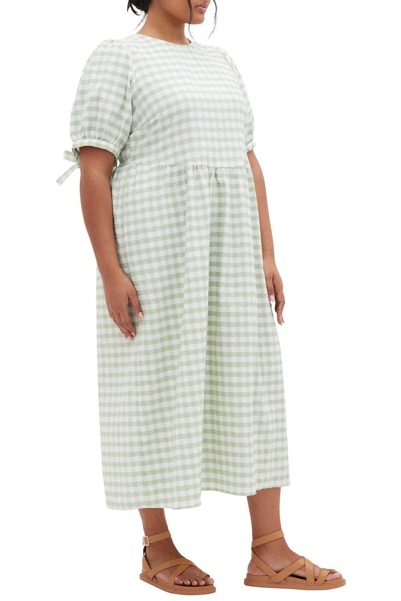 Valley Check Maxi Dress, Alternate, color, SAGE GINGHAM