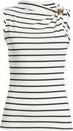 Loveappella Stripe Side Twist Rib Top