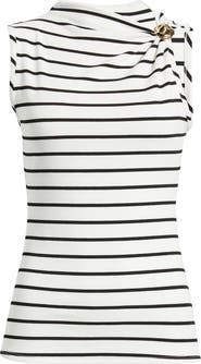 Loveappella Stripe Side Twist Rib Top