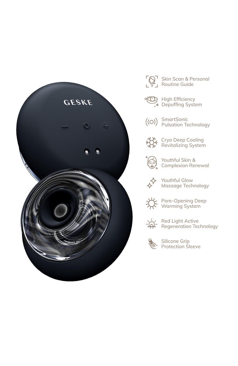 GESKE SmartAppGuided Sonic Cool & Warm Face and Body Massager | 9 in 1, Alternate, color, Black