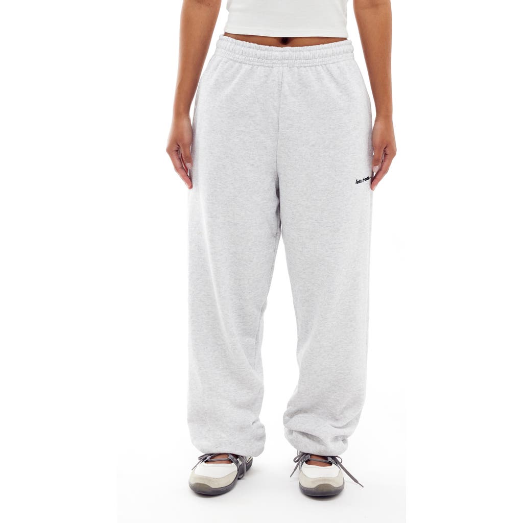 Iets Frans Embroidered Joggers In Grey Marl