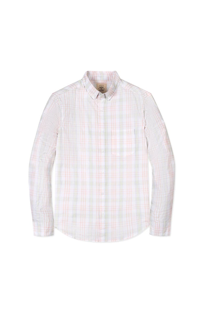 Hope & Henry Organic Long Sleeve Stretch Poplin Button Down Shirt, Alternate, color, Chateau Plaid