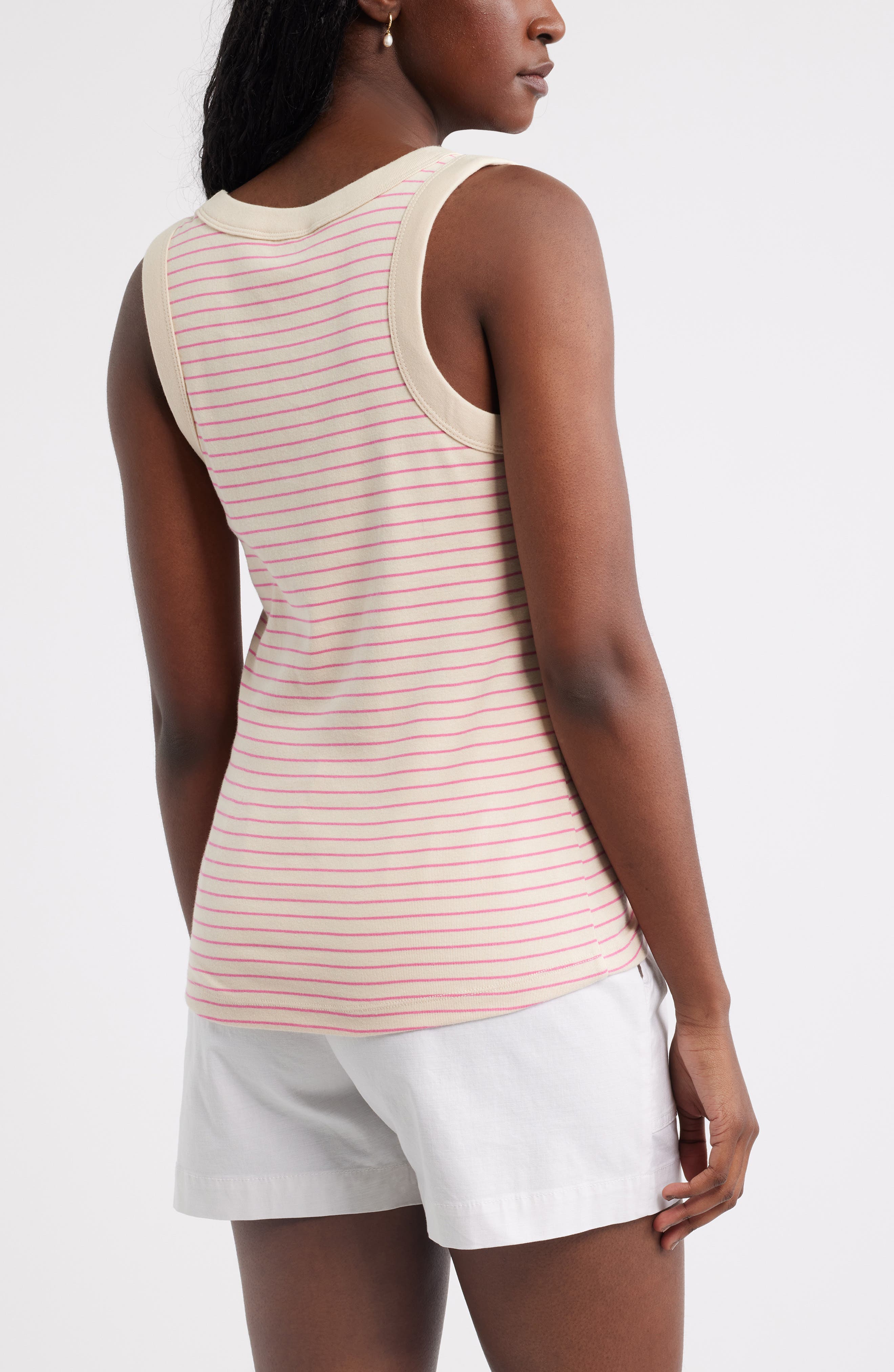 Женские Caslon® Scoop Neck Rib Cotton Tank — фото 3