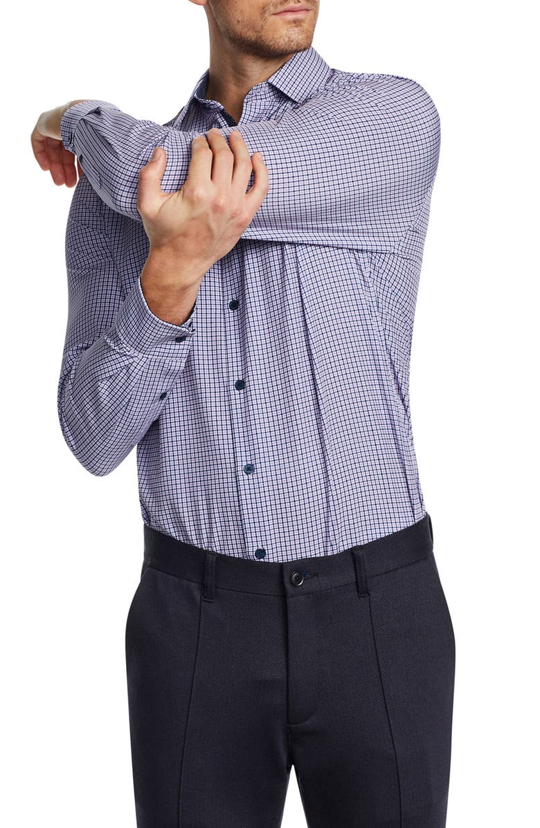W.R.K Trim Fit Performance Stretch Check Dress Shirt, Alternate, color,