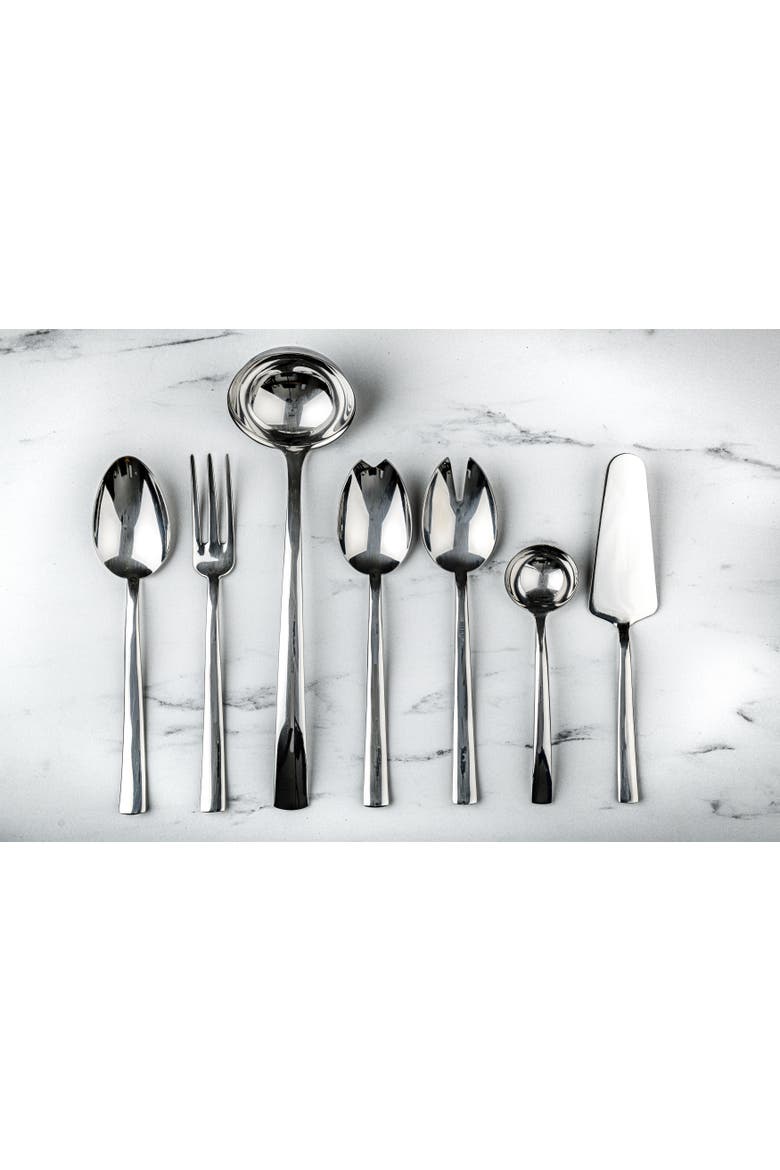 Atena Serving Set - 2 Pieces, Alternate, color, Silver