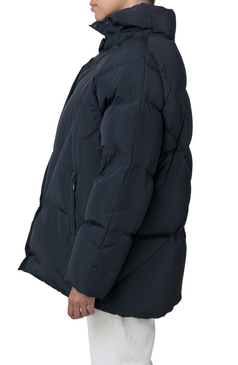 The Recycled Planet Company Ella Water Resistant Recycled Down Puffer Jacket, Alternate, color, Black