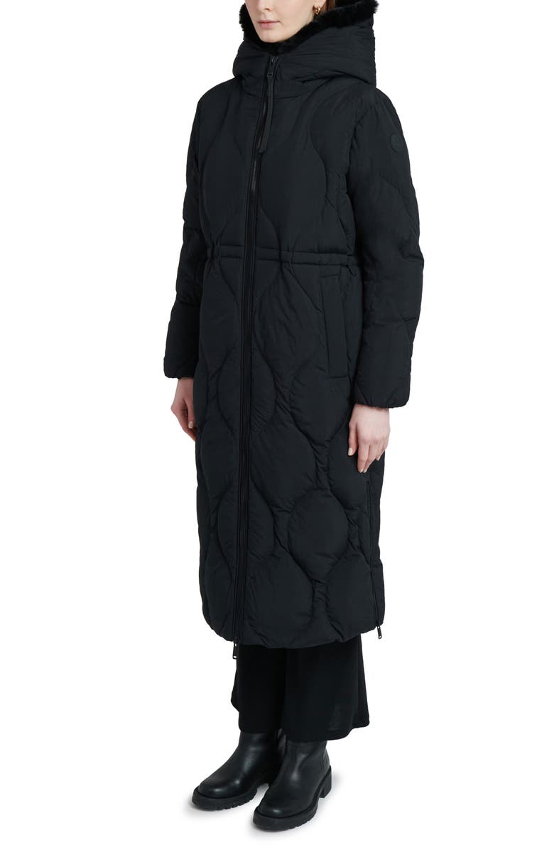The Recycled Planet Company Kir Quilted Down Puffer Jacket with Faux Fur Trim, Alternate, color, 