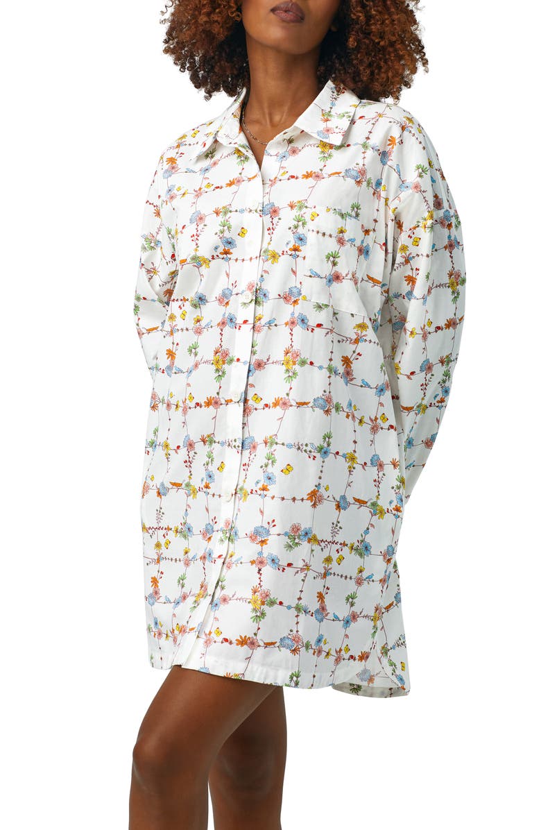 BedHead Pajamas Ballet Print Organic Cotton Long Sleeve Sleep Shirt, Alternate, color,