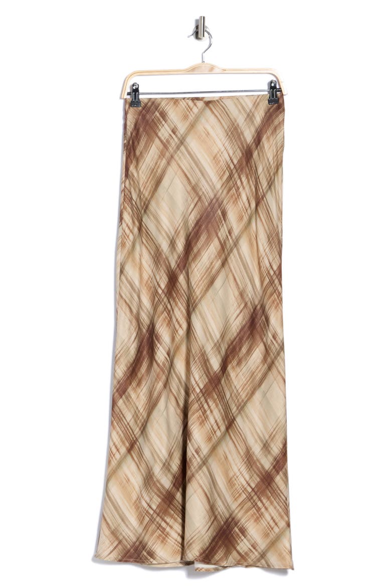 Brushstroke Plaid Maxi Skirt, Alternate, color, BRUSHSTROKE PLAID