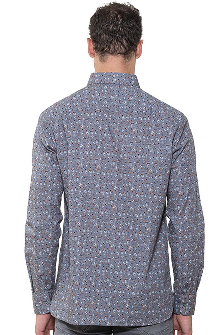 Floral Print Shirt, Alternate, color, Smoke
