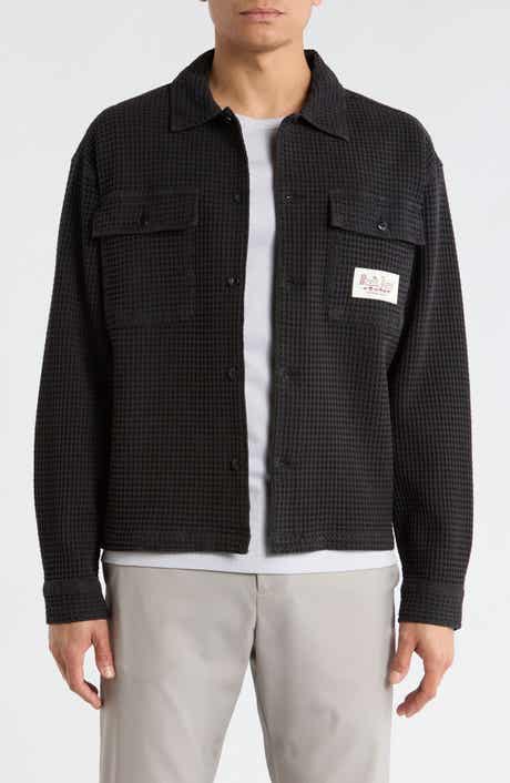Waffle Knit Button-Up Shirt