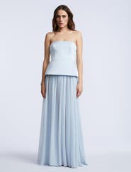 BCBGMAXAZRIA Strapless Peplum Gown