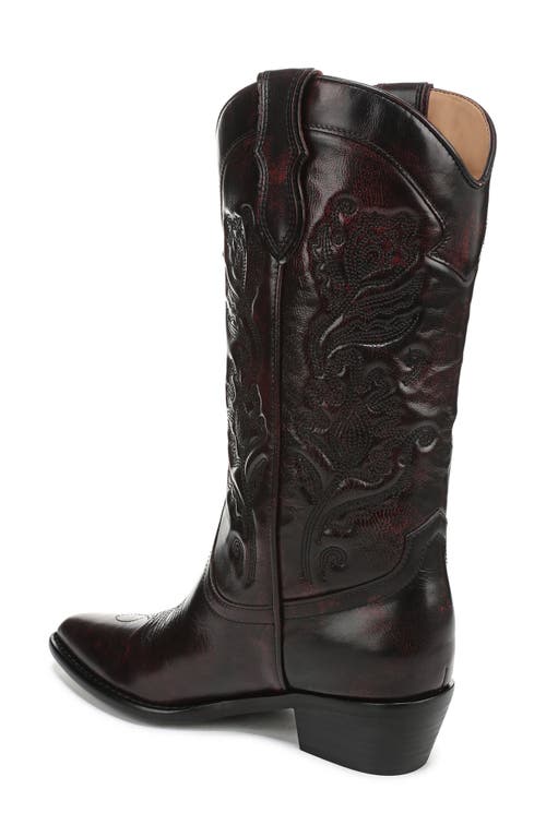 Sam Edelman Rue Western Boot In Burgundy