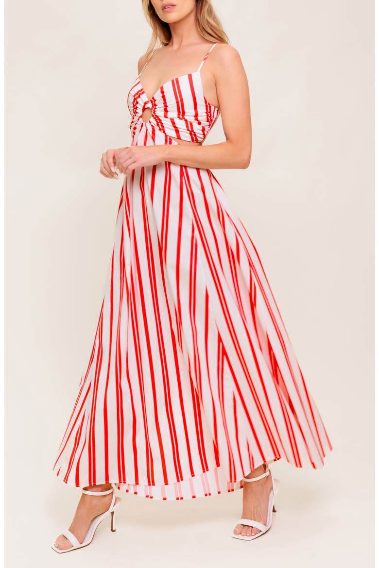 Stripe Maxi Dress, Alternate, color, WHITE RED