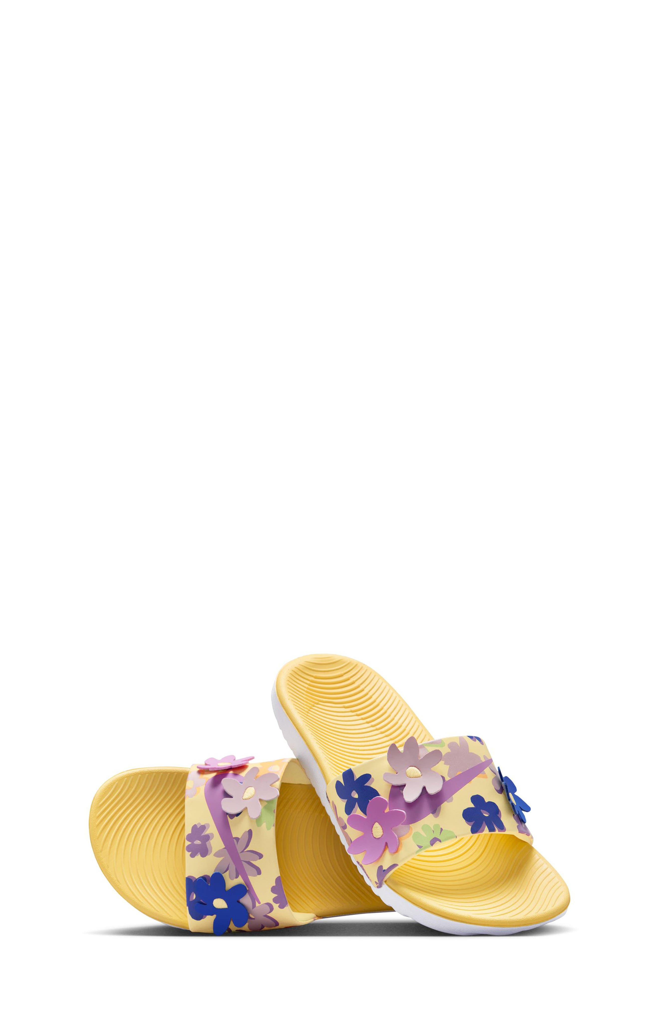 Kids' Kawa Slide Sandal, Alternate, color, SOFT YELLOW/ MAGENTA/ SILT RED