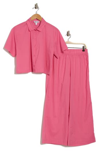 Abound Cotton Poplin Pajamas In Pink Boss