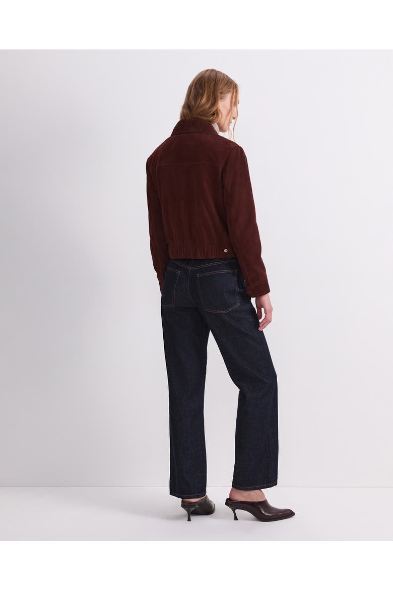 Lolita Suede Cropped Jacket, Alternate, color, Cognac