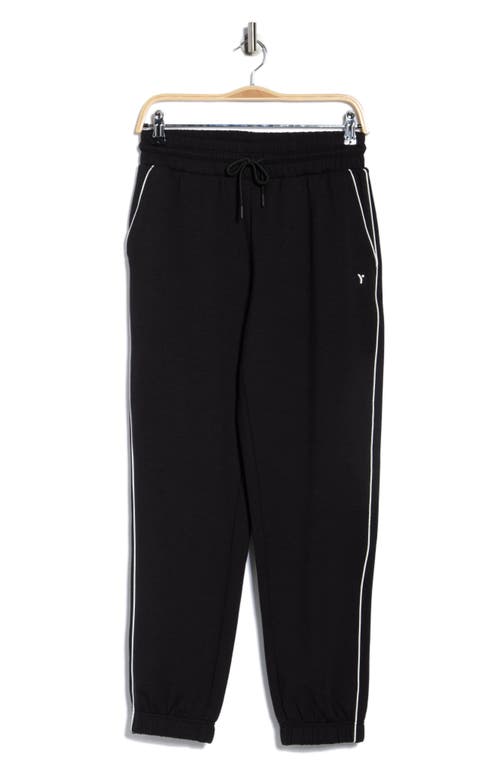 Yogalicious Elite Piped Scuba Knit Joggers In Black